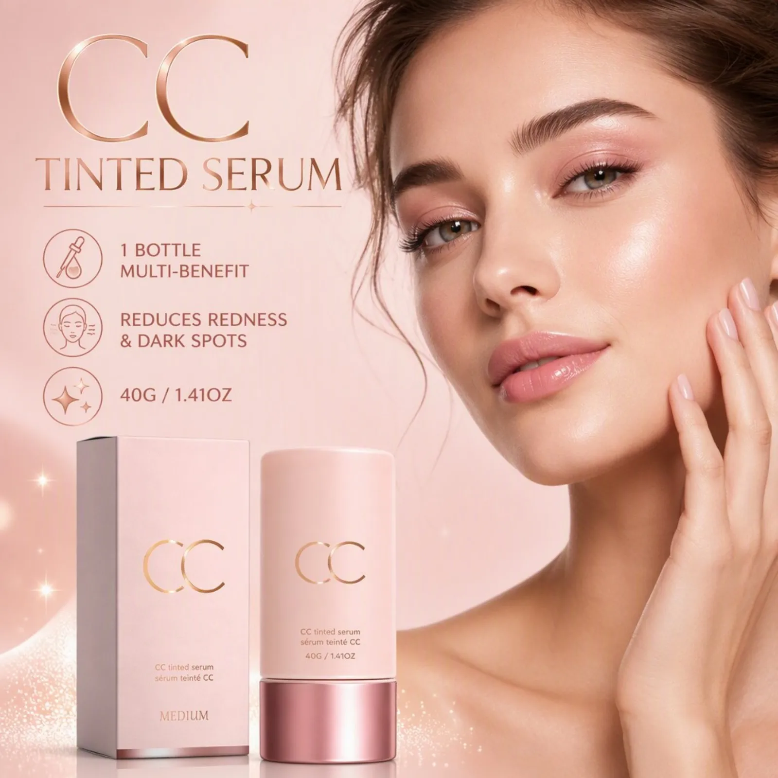CC Color Correcting Cream Lightweight Smooth No Caking Even Tone Natural Glow Easy Apply No Makeup for Women Daily Commute