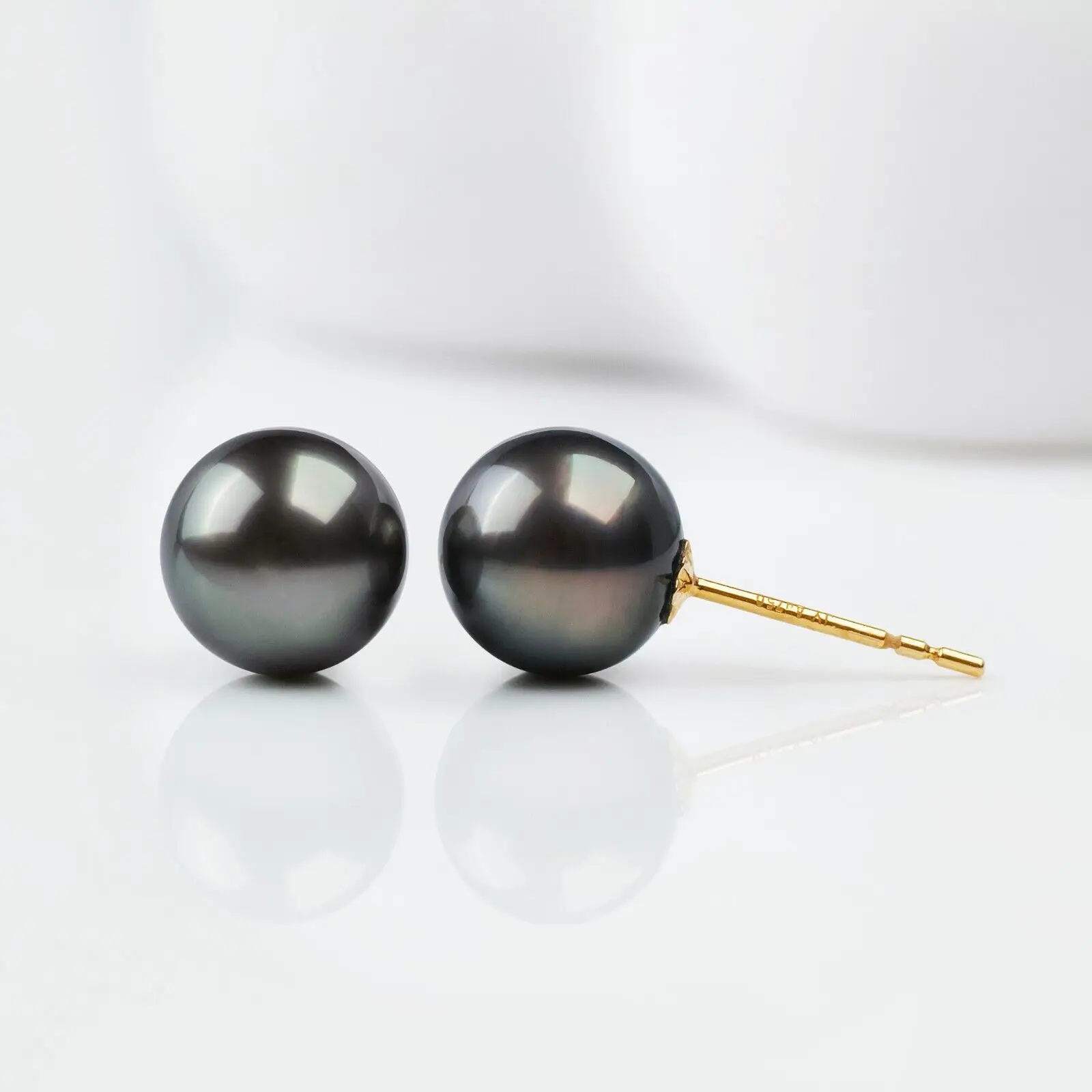 Flawless 9-10mm Black Tahitian Pearl Stud Earrings  earrings for women  sterling silver 925