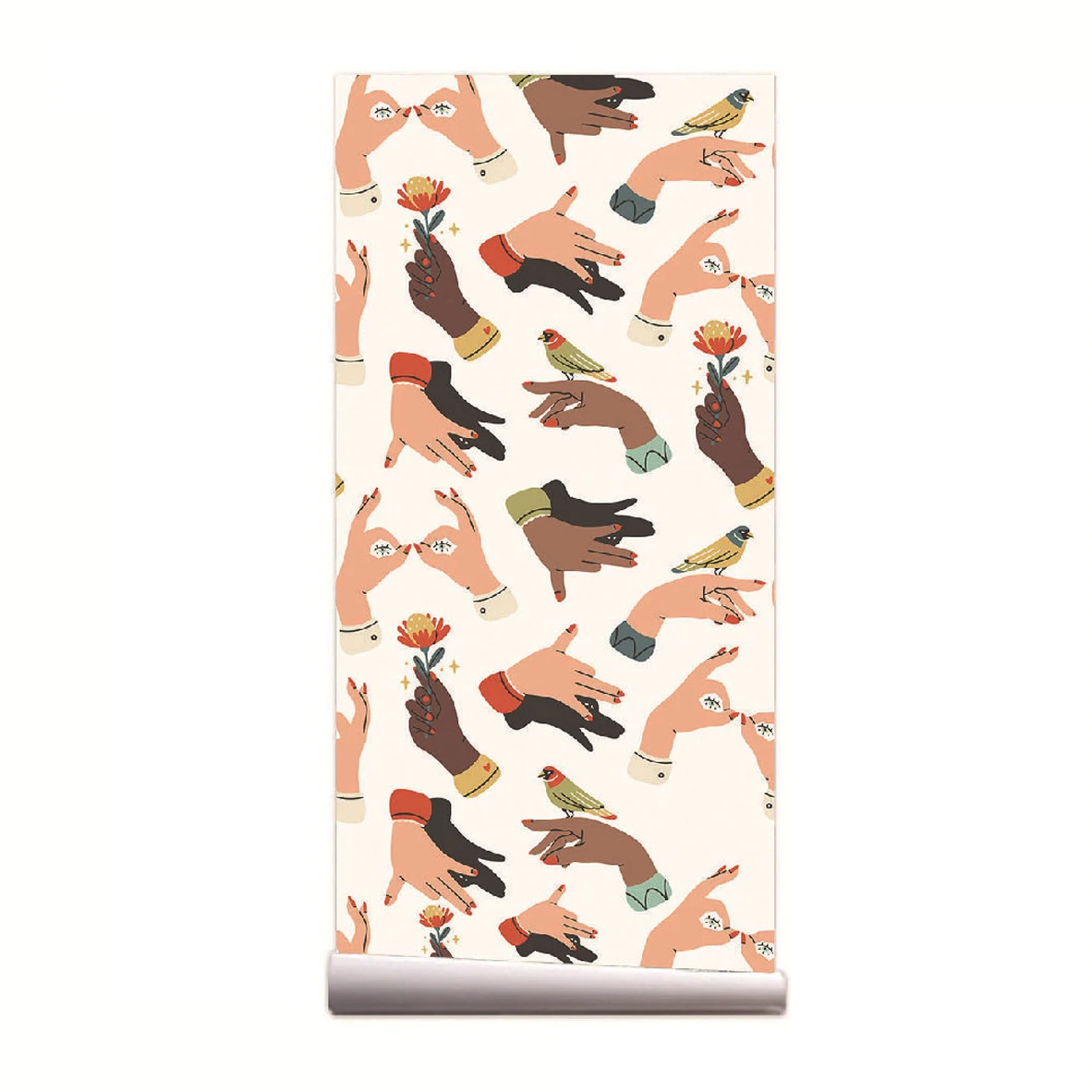 Creative Hands Floral Bird Wallpaper Peel and Stick Contact Paper Vinyl Self-Adhesive Wall Paper for Bedroom Shop Cabinet Walls