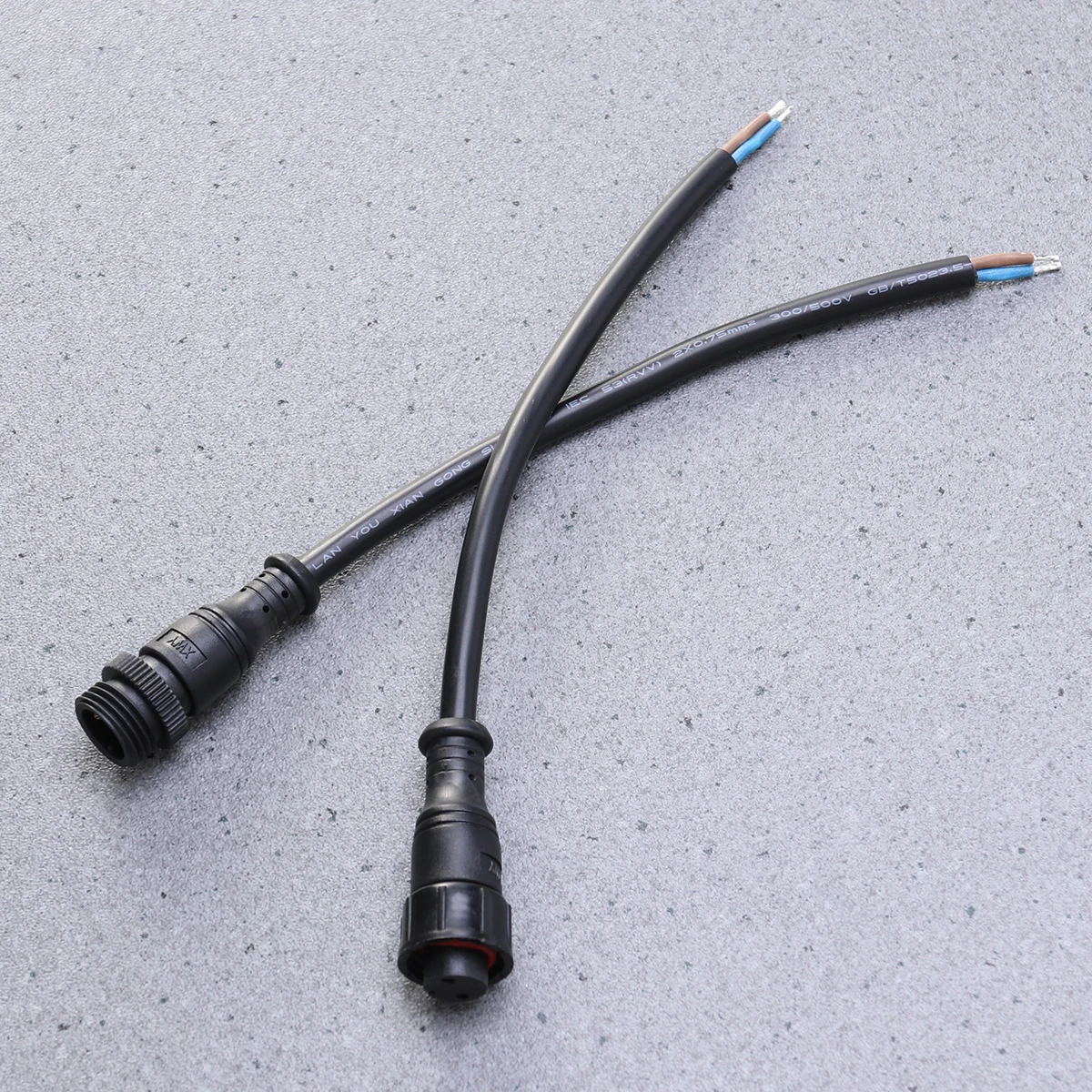 

2PCS Waterproof Plug Supply Connector Wire For Outdoor String Light Cable Solar Panel Use With EU Plug