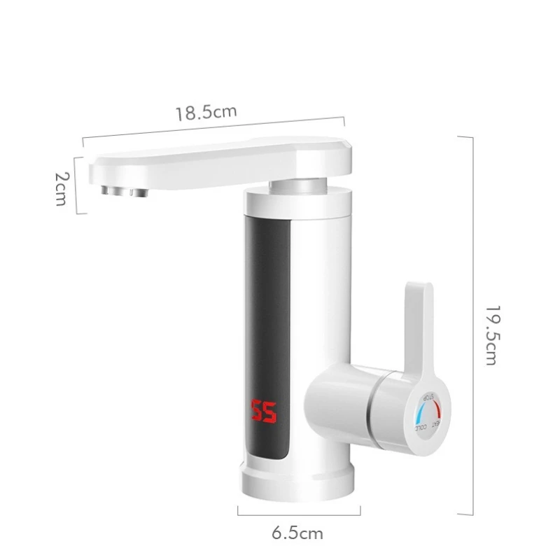 Electric Water Heater 220V Kitchen Faucet Tankless Instant Heating Water Tap Flowing Heated Mixer Digital Display