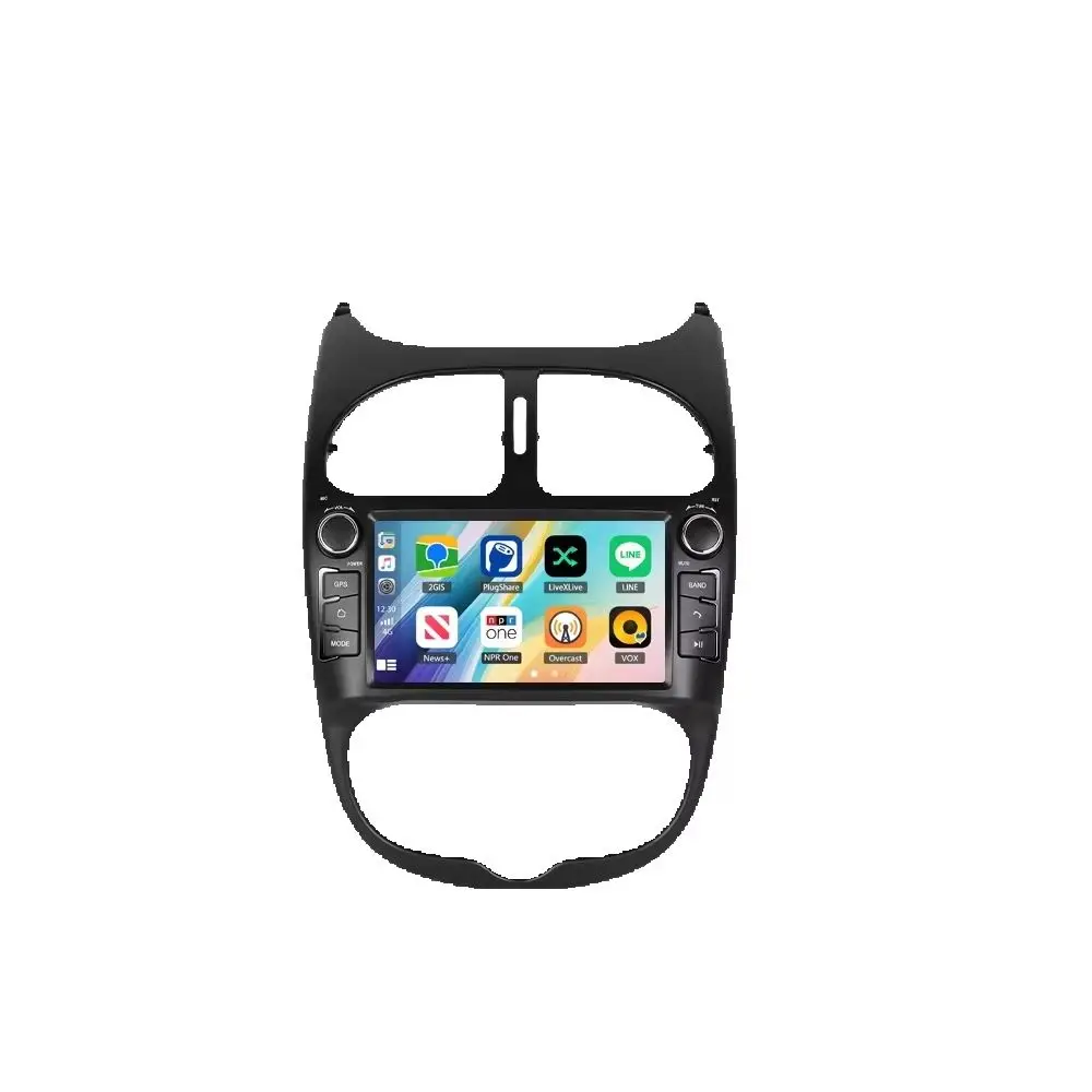 Podofo 7-Zoll CarPlay Android Autoradio für Peugeot 206 1998-2016 Citroen C2 2004-2008 Auto-Multimedia-Player 2din GPS Stereo Auto-Intelligentes System RDS Autoradio Auto-Navigation