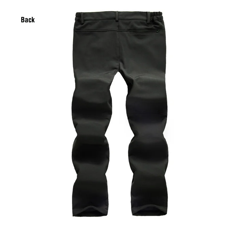 Men's Outdoor Hiking Pants Fleece Slim Soft Shell Snow Ski Pants Trekking Waterproof Windproof Winter