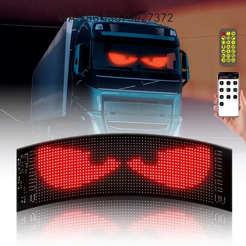 Wmwmnu for Animated Truck LED Display with Scrolling Blinking Eyes Flexible Devil Eyes Light Screen New Condition