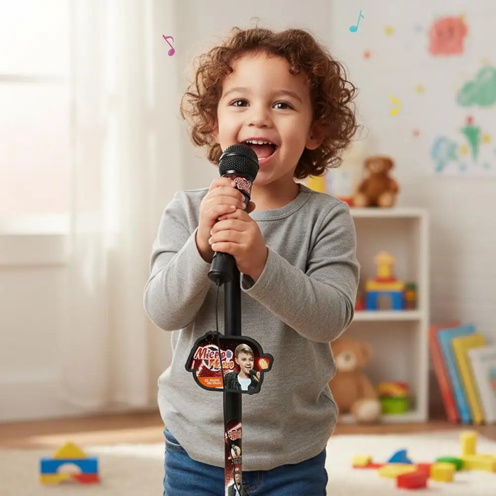 ميكروفون كاريوكي للأطفال قابل للتعديل مزود بتقنية البلوتوث متصل بأضواء ملونة بارتفاع 100 سم لعبة موسيقية هدية للأطفال #6