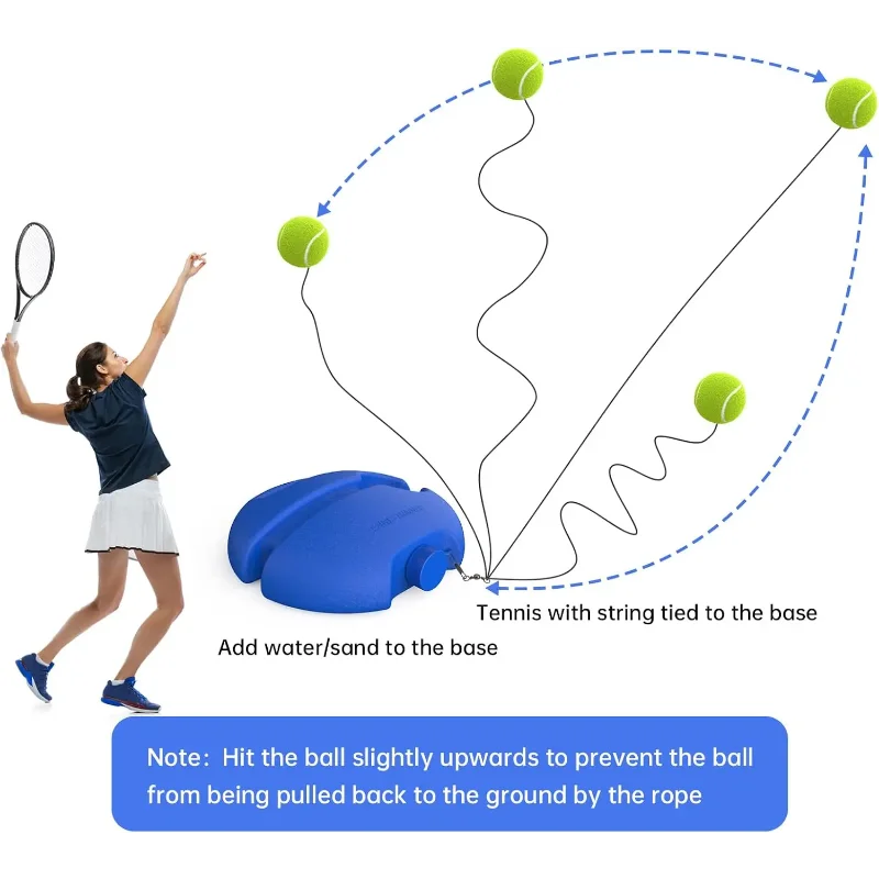 كرة ارتداد لمدرب التنس، معدات تدريب منفردة، مجموعة أدوات ارتداد التنس المحمولة مع كرة سلسلة واحدة لممارسة التمارين المبتدئين #2