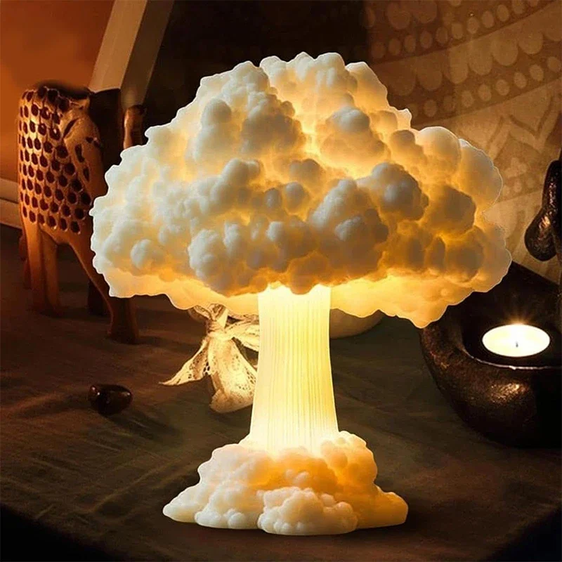 

Cloud Table Lamp 3D Cloud Creative Handmade Resin Atomic Blast Explosion Night Light Mushroom Cloud Table Lamp Decor