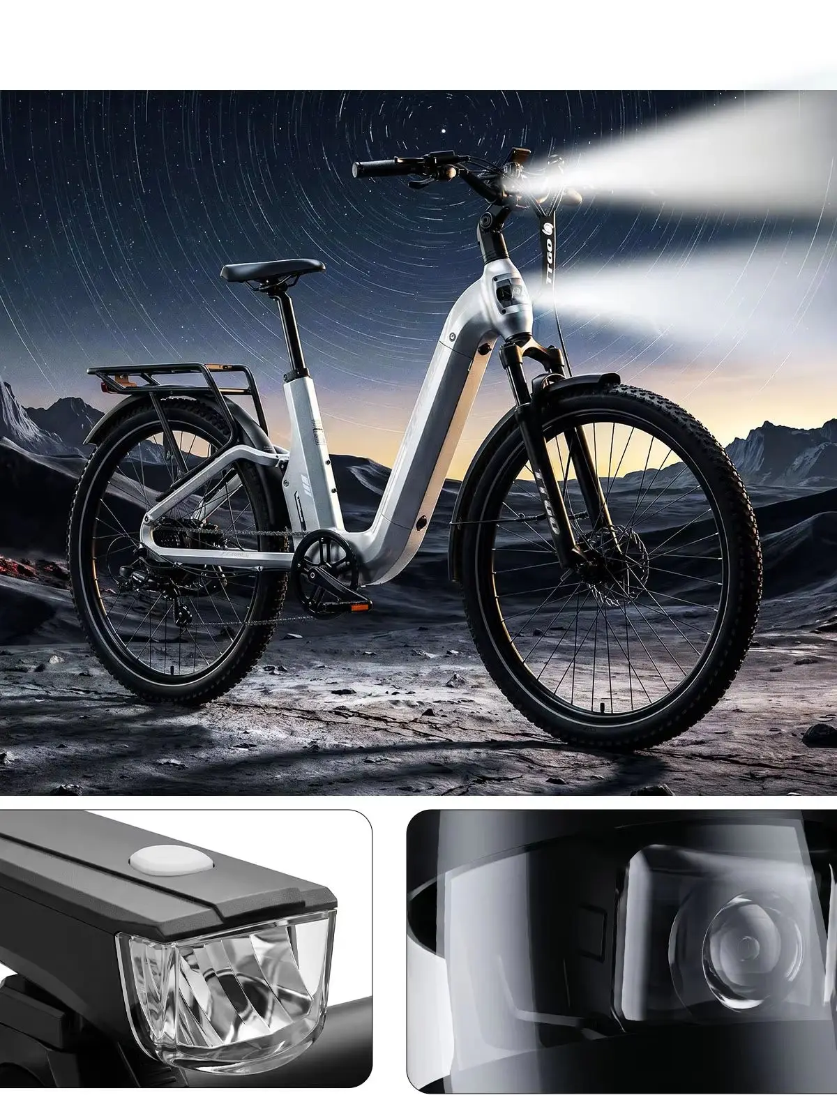 Elektrofahrrad für Erwachsene, stoßdämpfendes City-E-Bike, 27,5 Zoll, 48V 15Ah, herausnehmbarer Akku, 250W Motor, 70Nm Drehmoment, Vorderradaufhängung, LCD-Display, 25 km/h, 100-120 km Reichweite mit