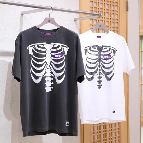 

Футболка Nadeiko Bone Garment Dye ex ort Sve round Ne с принтом, повседневная хлопковая футболка для мужчин и женщин