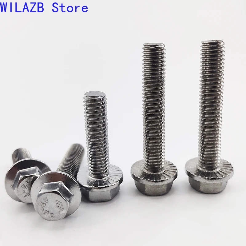 

GB5789 Stainless Steel Hexagon Belt Flange Screws Hardware Bolt Fastening M5-M12 Hex Head Machine Screws for Hardware Tools