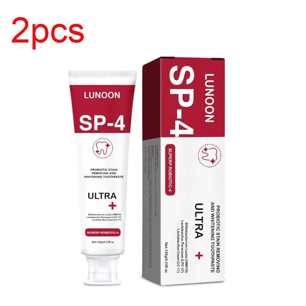 Creme dental clareador probiótico, proteger as gomas, boca fresca respiração, limpeza dos dentes, saúde dentária, SP-4, 120g