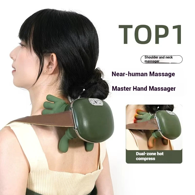 

Electric Bionic Neck Shoulder Massager with Heated Back 3-Level Modes Kneading Muscle Pillow for Neck Waist Leg Body Relaxation