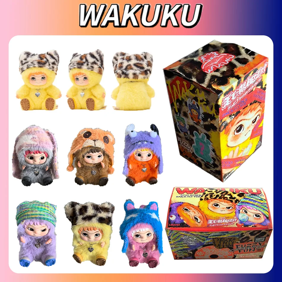 서프라이즈 선물 1-6개 와쿠쿠 팬더 트렌디 재미있는 파티 랜덤박스 귀여운 와쿠쿠 액션 피규어 미스터리 박스 귀여운 인형 가방 펜던트 인형 장난감