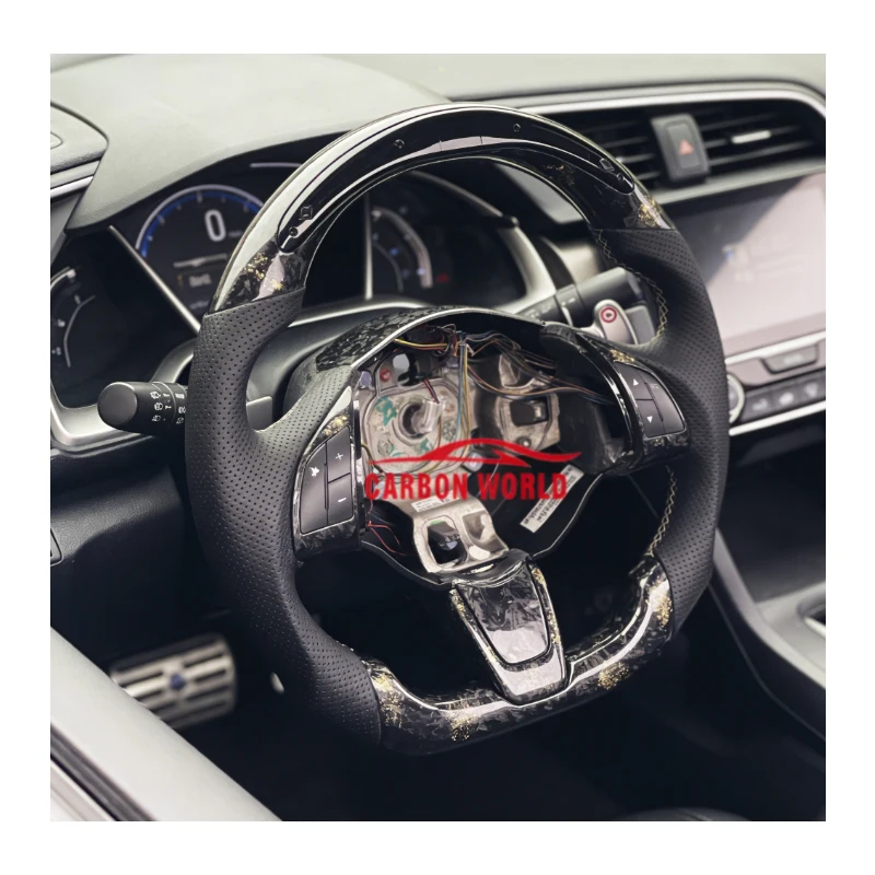 

Gold-plated forged carbon fiber LED steering wheel for Fiat Ducato For Abarth 500, custom sport racing style.