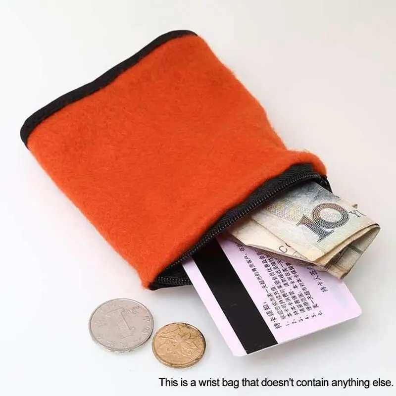 Fleece Wrist Wallet Pouch Band, Zipper, Running, Travel, Cycling, Safe Sport Bag, Coin Key Storage, Lightweight Organizer