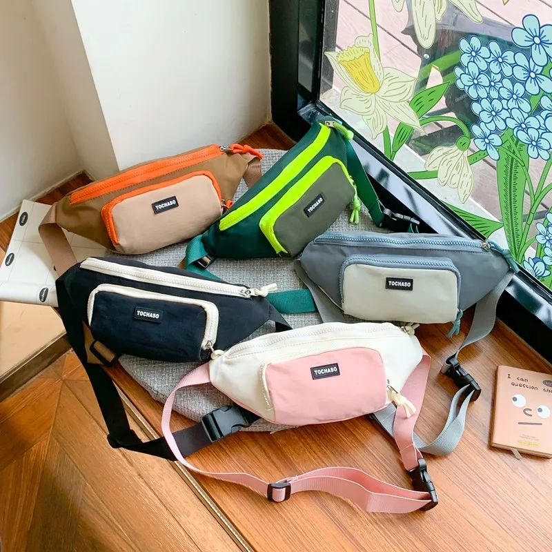 

Нейлоновая водонепроницаемая нагрудная сумка большой вместимости для мальчиков и девочек, милая и легкая детская поясная сумка