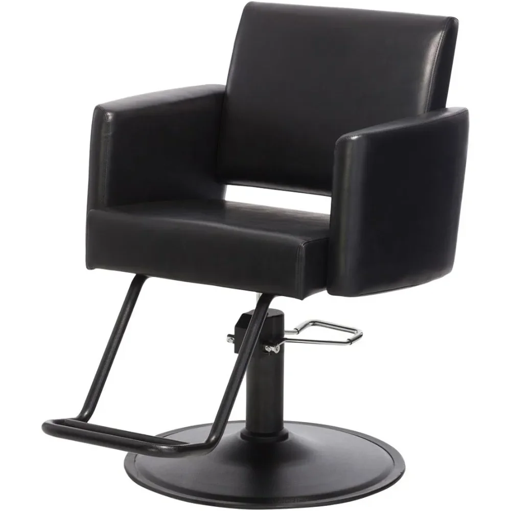 Chaise de salon de coiffure moderne pour coiffeurs, chaise en vinyle noir de qualité supérieure, siège ouvert incliné, ZL