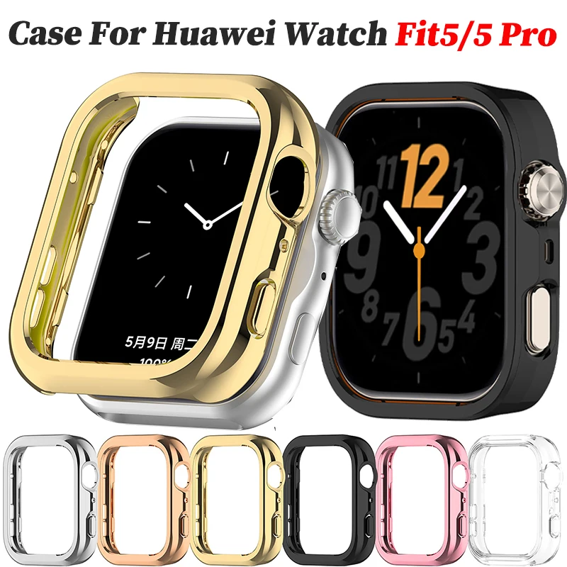 

Protective Case For Huawei Watch Fit5 /Fit 5Pro Smartwatch Soft TPU Full All-Around Protection Screen Protector Cover