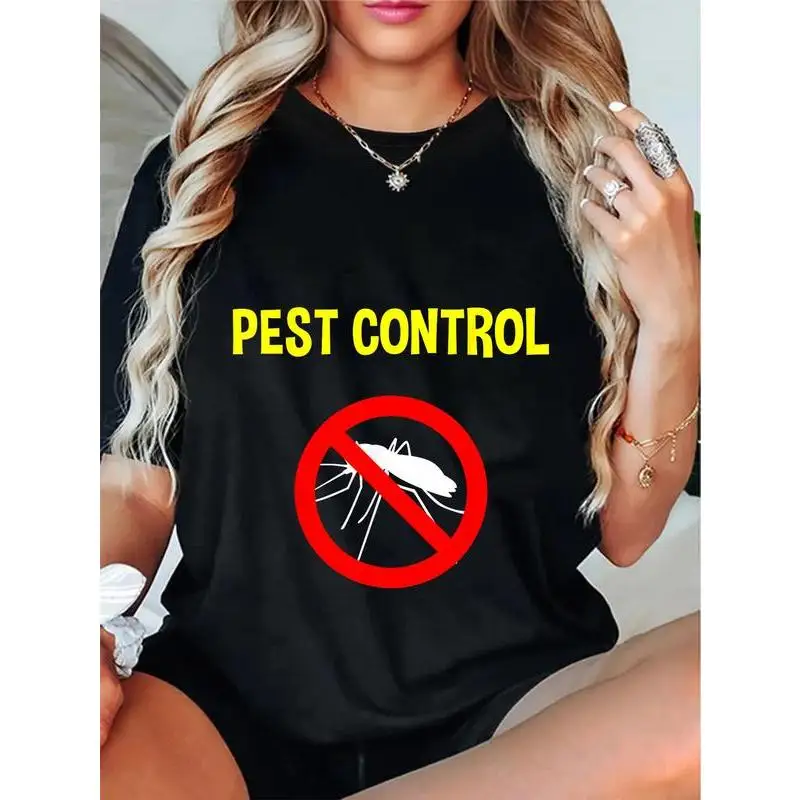 

"Funny Pest Control T-Shirt for Women | Mosquito Graphic Tee | Summer Bug Spray Humor Gift | Outdoors Camping Top"