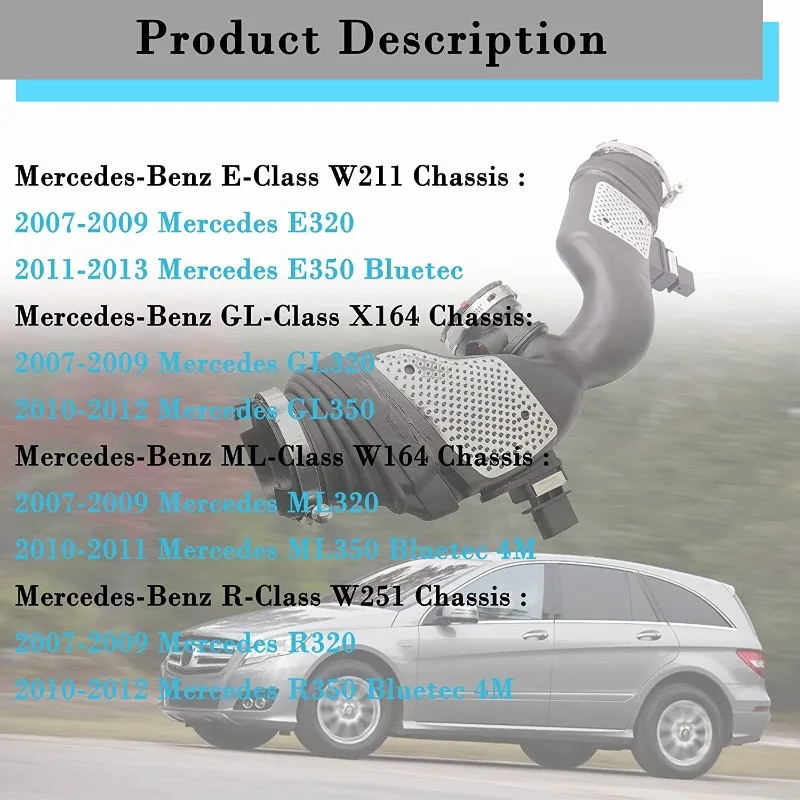 For Mercedes-Benz X164 W164 W211 W251 6420908237 A6420908237 Engine Turbo Intake Pipe Intake Pipe with Air Quality Sensor