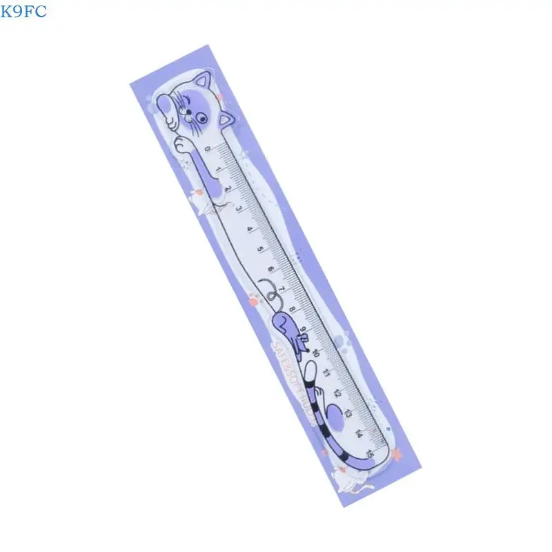 K9FC 15 Rigno dritto Soft Ruler con Adorabile Gatto Roling FORNITÀ SCUOLA STRUMENTO MISURA PER I