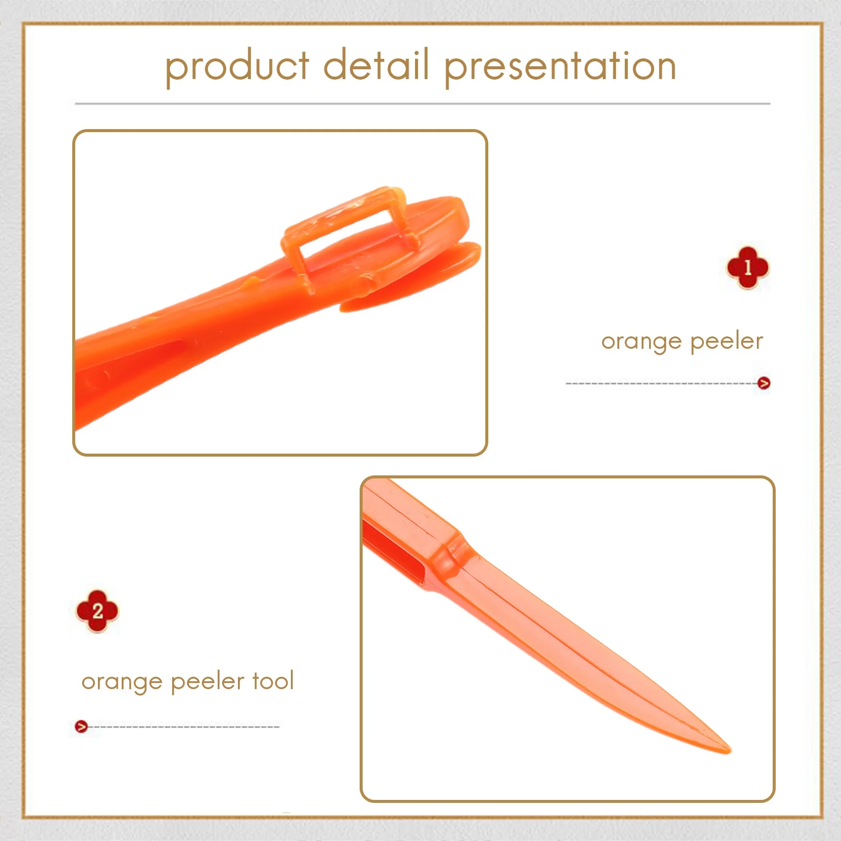 6PCS Easy Orange Citrus Peeler in Bright Orange Color Kitchen Tool