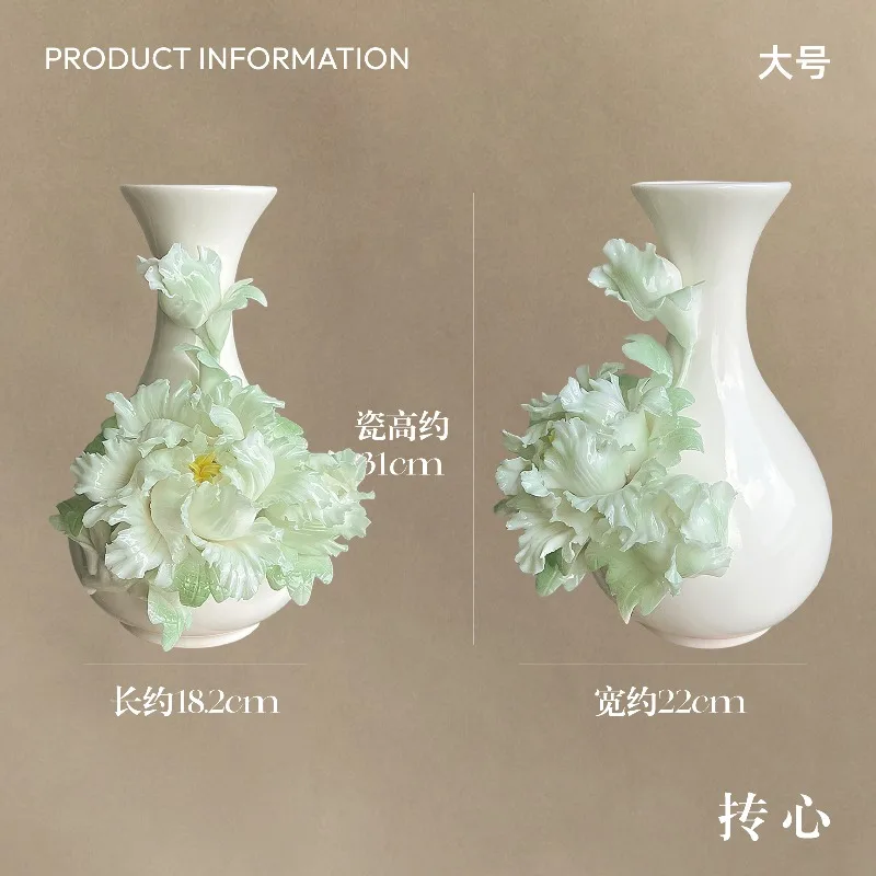 

Высококачественная нематериальная культурная наследия, керамическая ваза ручной работы с цветком лаванды и пионами, подарок на фестиваль середины осени