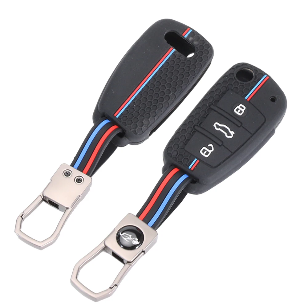 New Silicone for Audi A4 B7 A6 C6 4f 8v A3 8p A1 A3 Key Case Cover Shell Remote Key Holder Jacket Accessories Fob Accessories