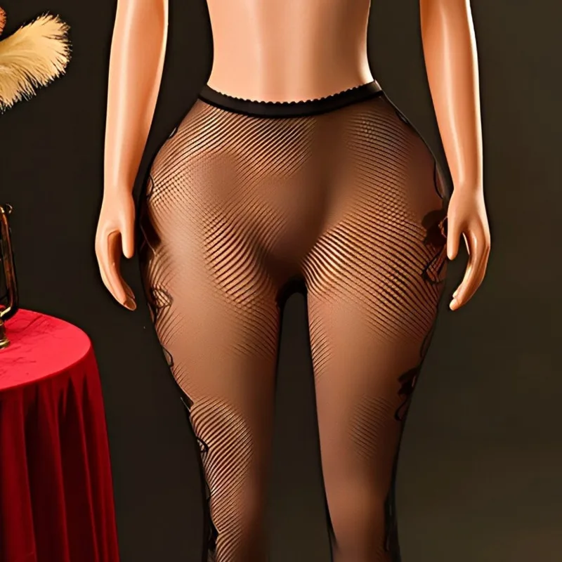 Sexy Hollow Fishnet Patterned Flirting Plus Size Pantyhose Transparent Casual Pure Desire Pantyhose For Woman Charming HOX3