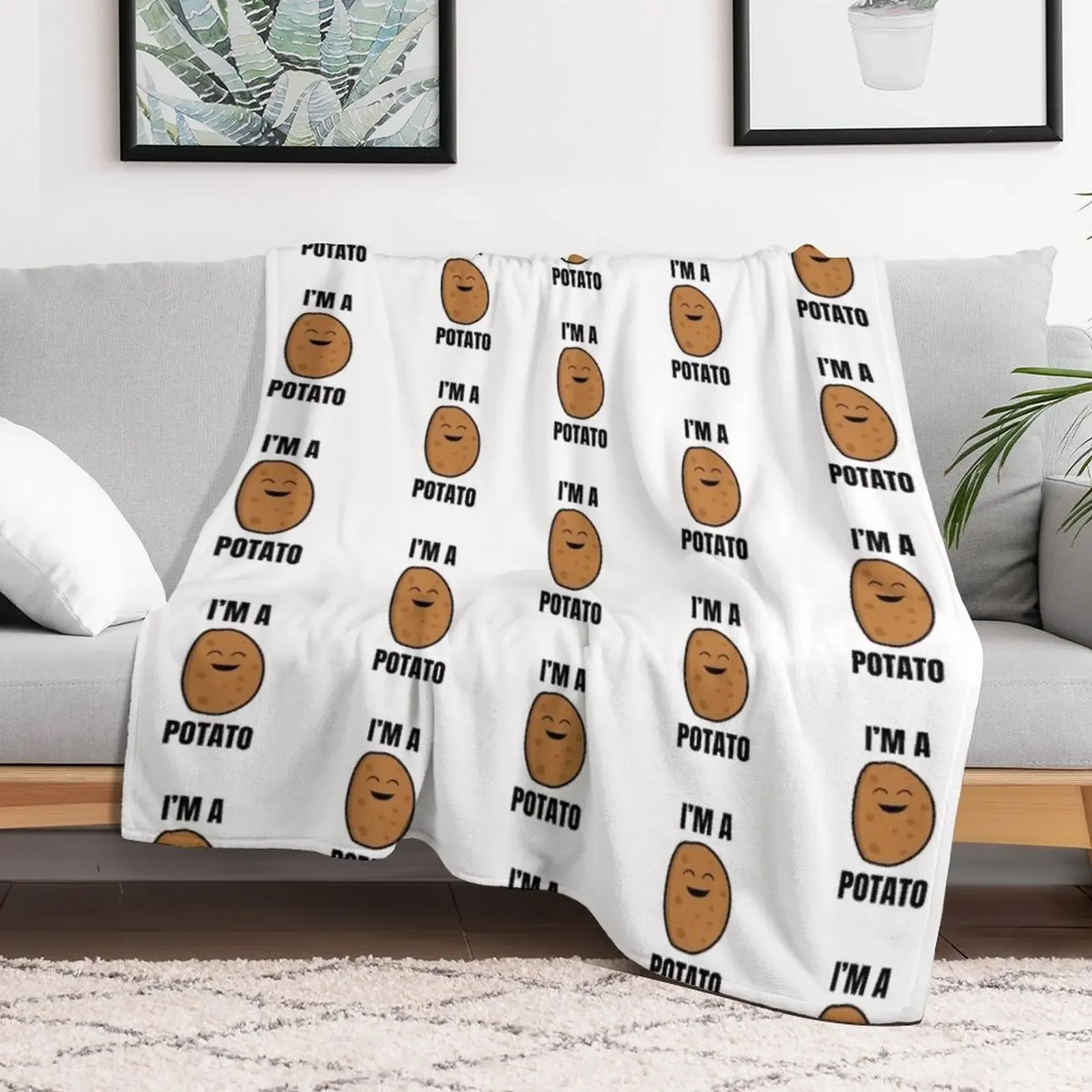 I'm a Potato - Funny Potato gift Throw Blanket heavy to sleep manga Blankets