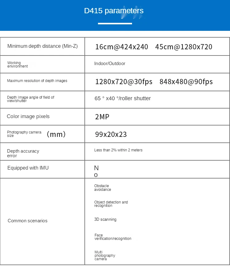 Camera Somatosensory Camera D415