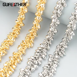 GUFEATHER C320,diy chain,18k gold rhodium plated,plastic,nickel free,hand made,jewelry making,diy bracelet necklace,1m/lot