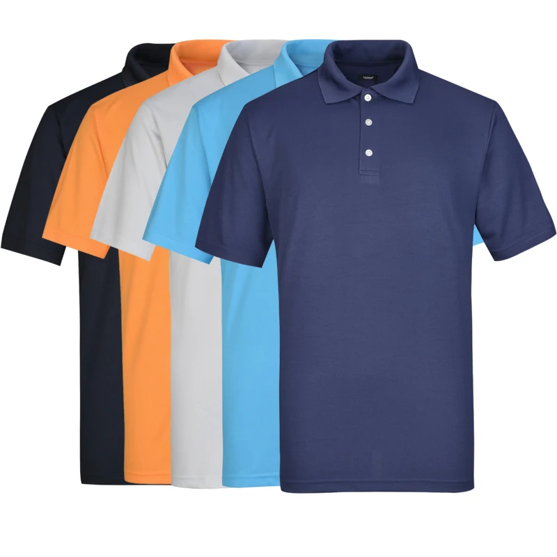 Men Golf Shirts Lesmart Quick Dry Short Sleeve 4-Way Stretch Fabric Casual Polo Tee Shirt Breathable Summer