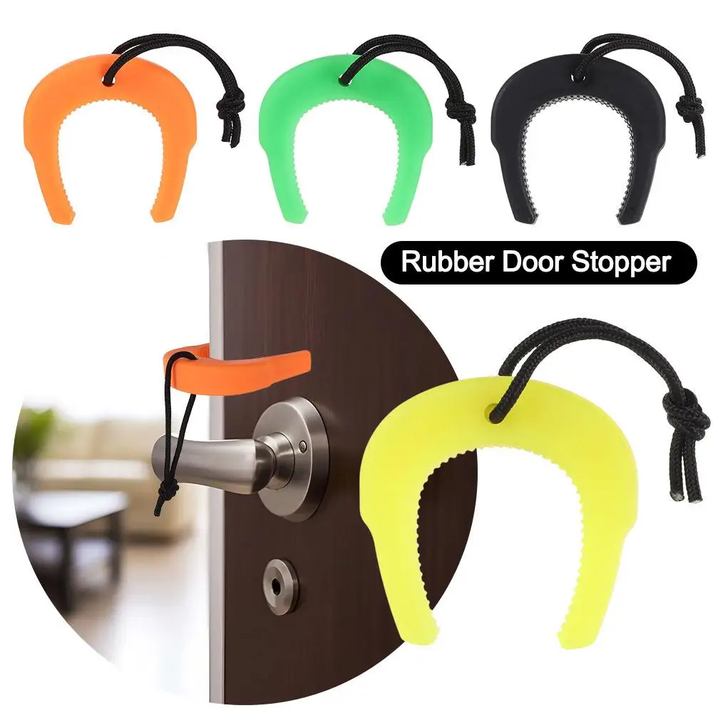 Durable Rubber Door Jam Firefighter Gear Wedge Rubber Door Stopper Easy to Use Door Stop Alarm Door