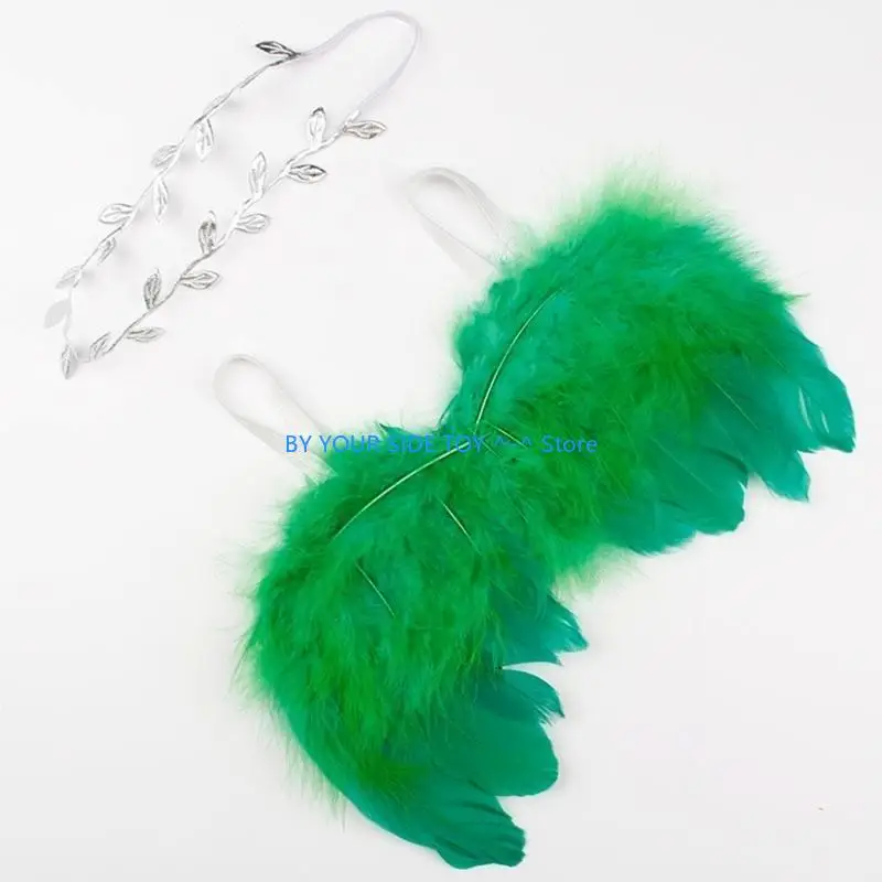 เด็กสาวคอสเพลย์เครื่องแต่งกายการถ่ายภาพสีขาว Angel-Feather Wing เครื่องแต่งกาย Props U6XE