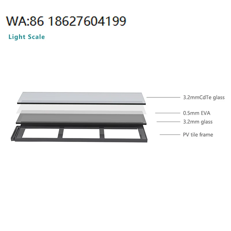 Xjd01 Double Glass Bipv Cdte Solar Roof Tiles Panel 30w Efficiency Home Rooftop Shingles Solar Roof Tiles Cadmium Telluride