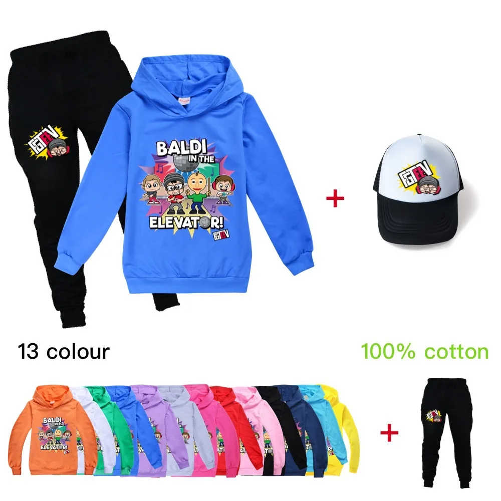 

Fashion Cartoon FGTEEV Kids Clothes Sets Hoodies+Pants and hat 3 Piece Set Hooded Sweatshirts Suits Children's Tracksuit