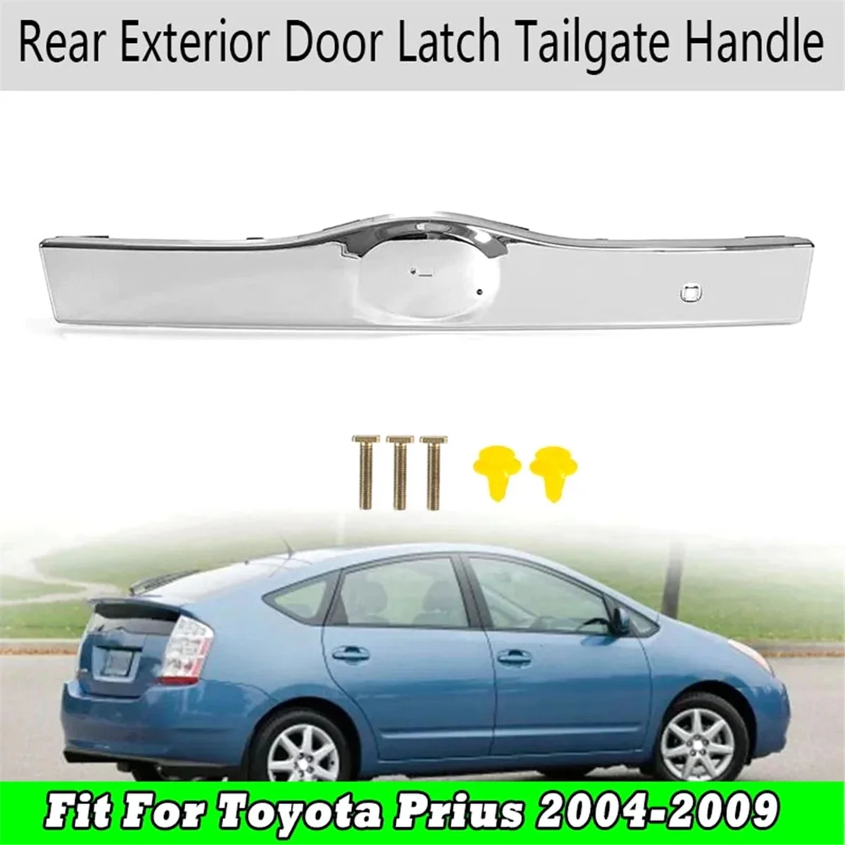 Chrome Rear Exterior Door Latch Tailgate Handle Liftgate Trunk for Toyota Prius 2004-2009