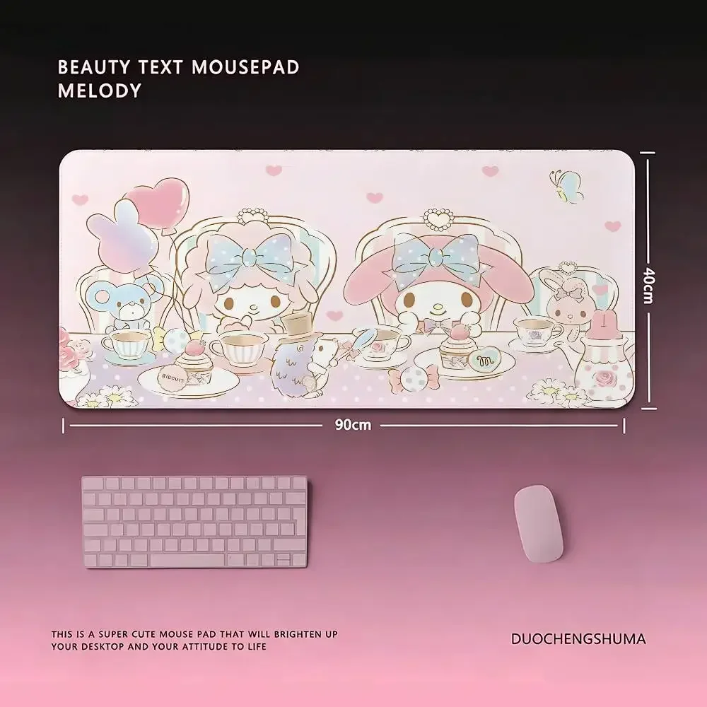 Cute Cartoon M-My Melody-S Kawaii Mouse Pad Computer Mat Deskpad Laptop Keyboard Mat Office Large Landscape Mousepad