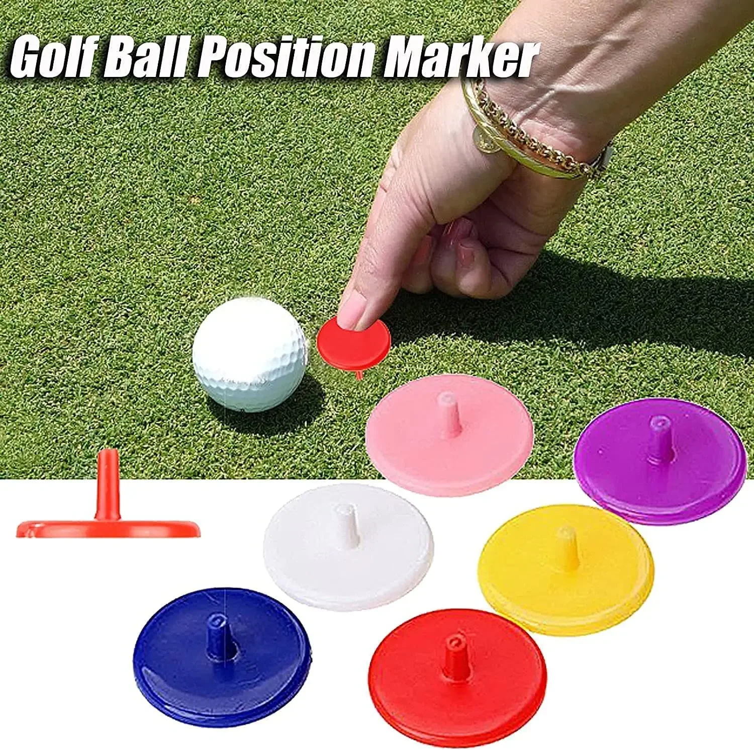 100/200pcs Golf Ball Markers Round Flat Golf Ball Position Marker for Putting Green Coin Diameter 25mm Mixed Color Drop Shipping