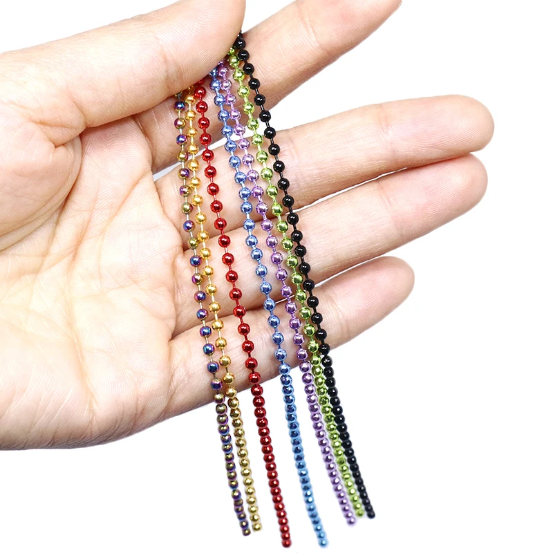 Persuader medium size 2.4mm colorful round bead chain eyes total 60cm fly tying damselfly dumbbell eye beads fly tying materials