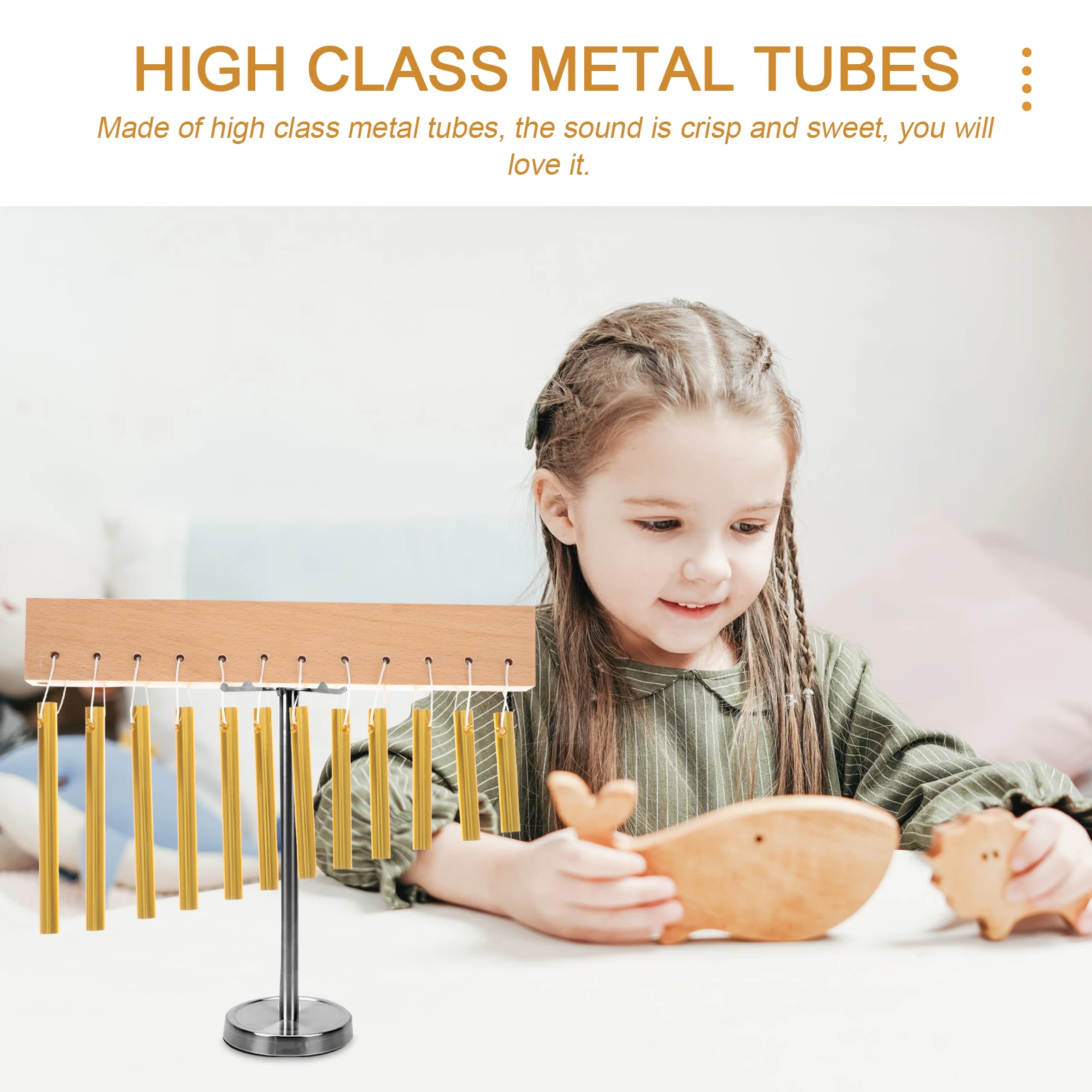 

1Set Finely Polished Twelve-tone Wind Chime Kids Percussion Instrument For Visual Auditory Development