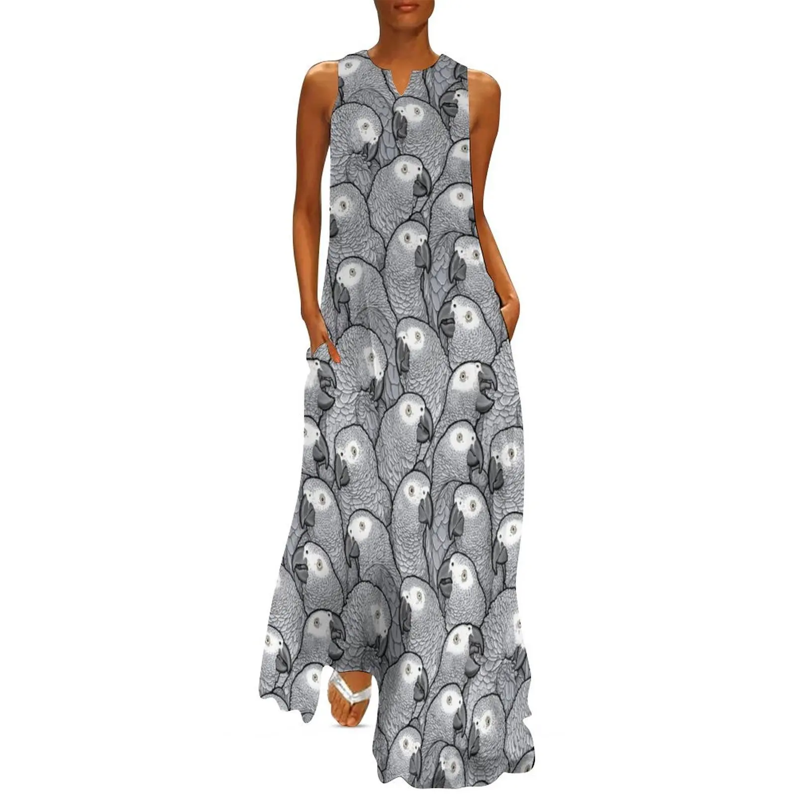 

African Grey Parrots Long Dress luxury dresses african dresses for woman Dress