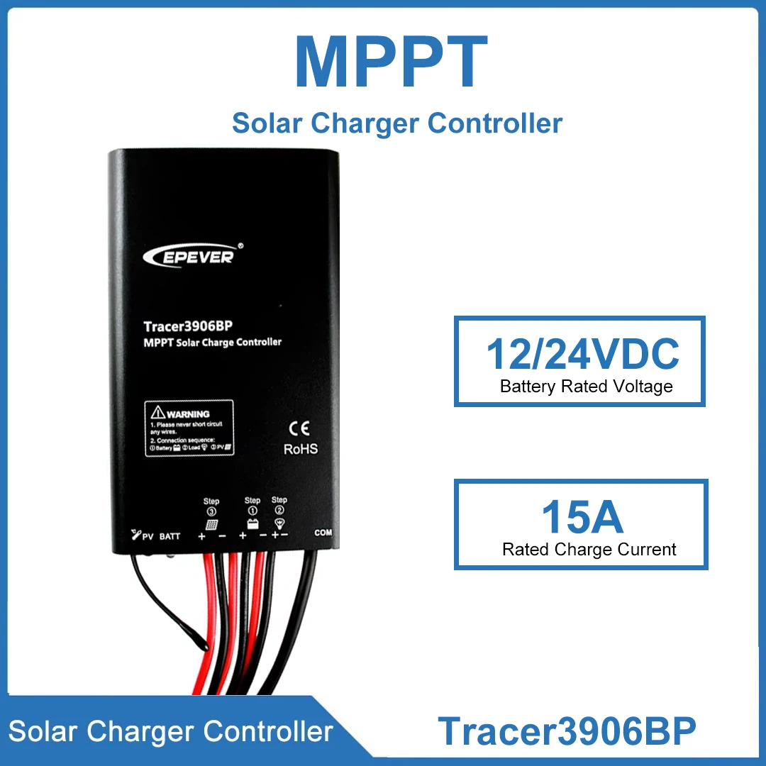 

EPEVER Tracer3906BP Tracer3910BP 15A Solar Charger Controller Waterproof MPPT Regulator For Lithium Battery Apply
