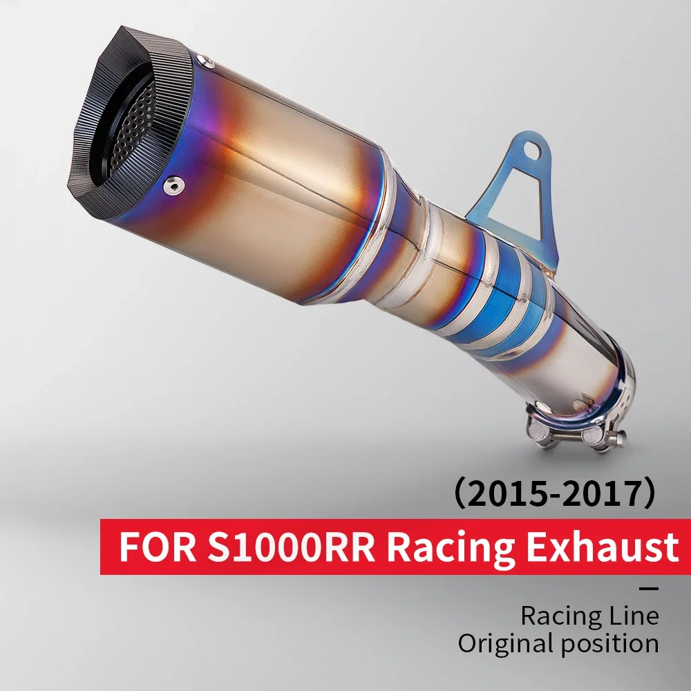 

Slip On For BMW S1000RR S1000R 2015-2017Motorcycle Exhaust Escape System Modify Link Pipe For AR Muffler SilencerX*