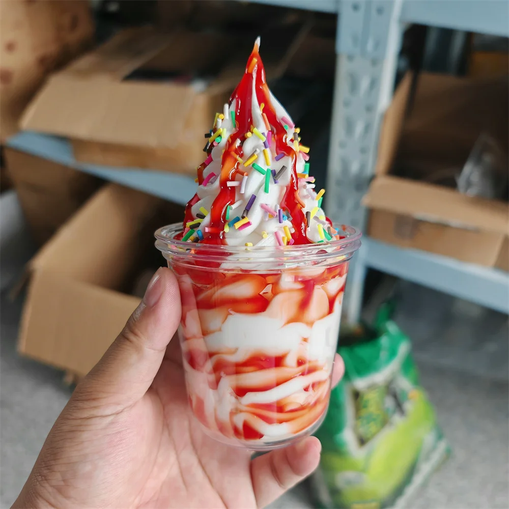 Recommended Supermarket Ice Cream Shop Delicious Low Calorie Slightly Sweet Snow Chocolate Fluffy Sundae Food Model Asmr Props #3