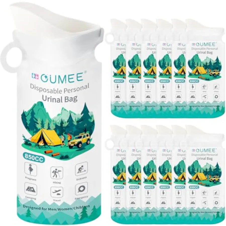 

850ML Emergency Disposable Urinal Bags, 8/12/20/28 Pcs Camping Pee Bags Unisex Urine Bag Vomit Bag for Travel Traffic Jam Porta