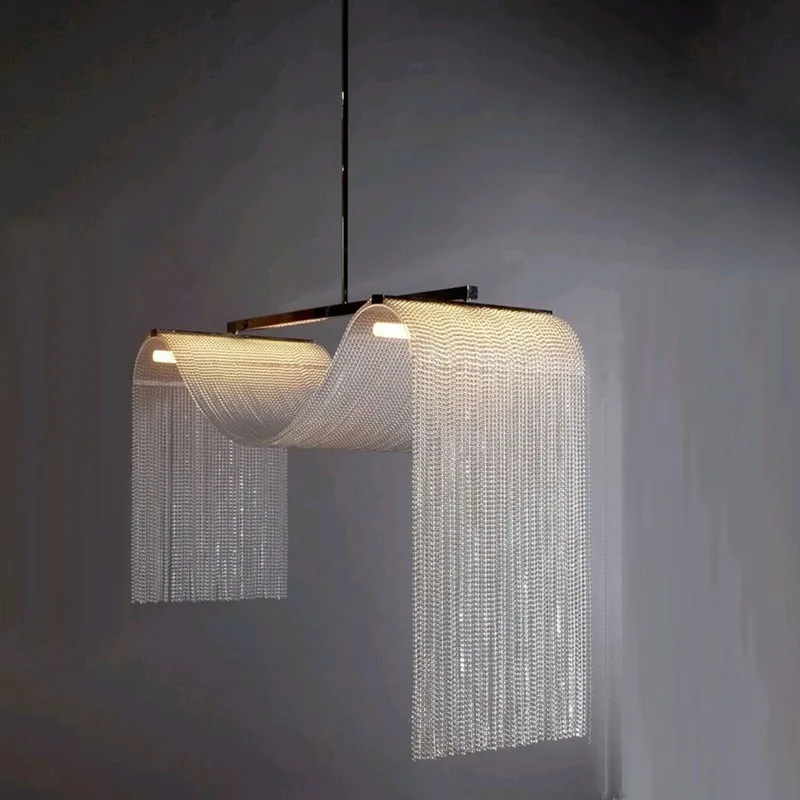 Modern simple restaurant chandelier, creative personality flow comb Nordic style designer chandelier bar