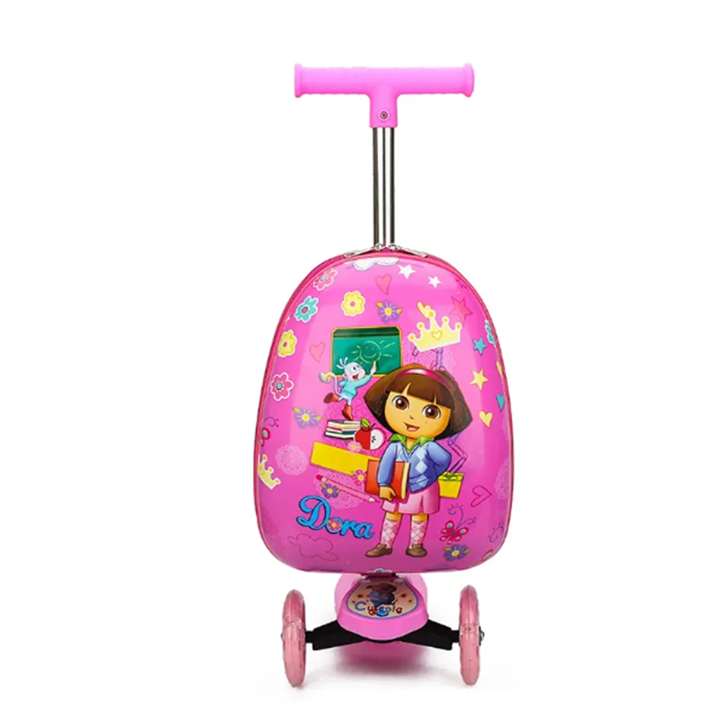 Cute skateboard suitcase scooter children's trolley luggage box 16 