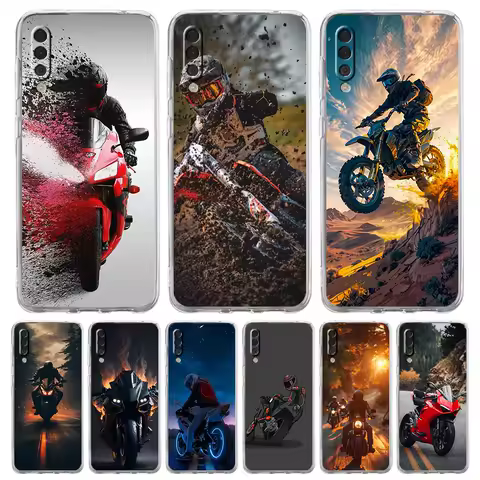 Phone Case For Samsung A16 A14 A12 A22 A32 5G A34 A42 A52 A54 A50 A70 A20E A10S A20S A04S A06 Cover Moto Cross Motorcycle Sports